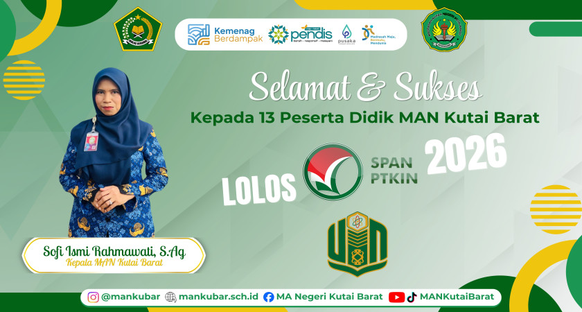 13 Siswa MAN Kutai Barat Lulus SPAN-PTKIN 2026 di UINSI Samarinda